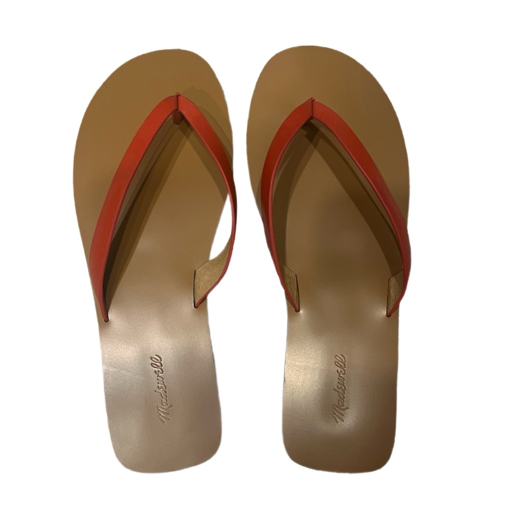 Madewell Coral Red Thong Sandals